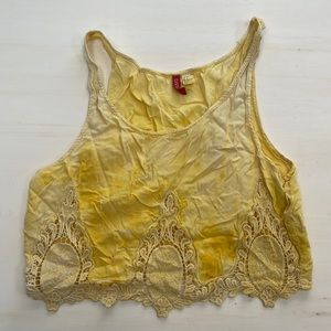 Tumeric dyed lace top